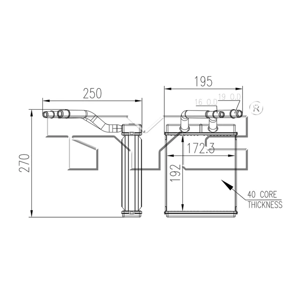 HVAC Heater Core - TYC 96110