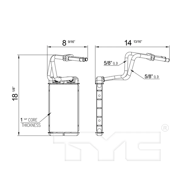 HVAC Heater Core - TYC 96118