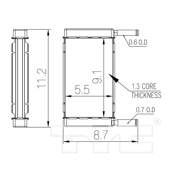 HVAC Heater Core - TYC 96120