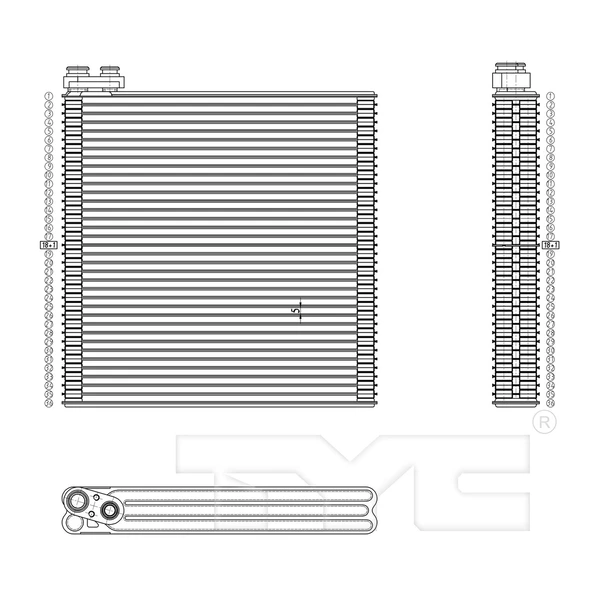 A/C Evaporator Core - Front Side - TYC 97036