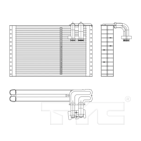 A/C Evaporator Core - Rear Side - TYC 97208