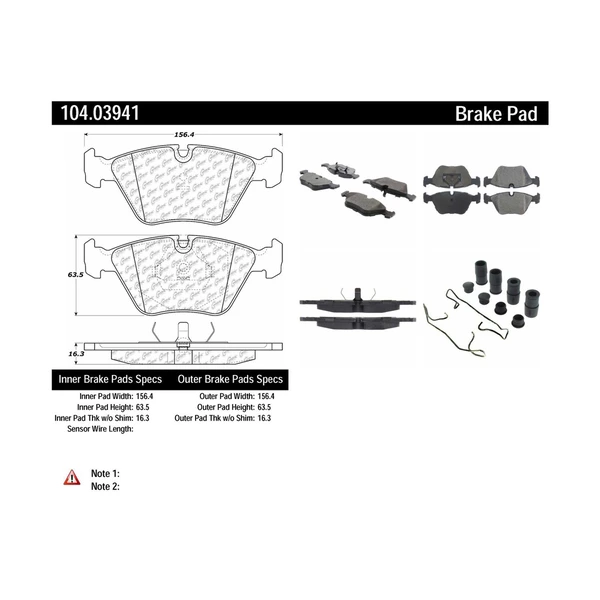 Disc Brake Pad Set - Front Side - Centric 104.03941