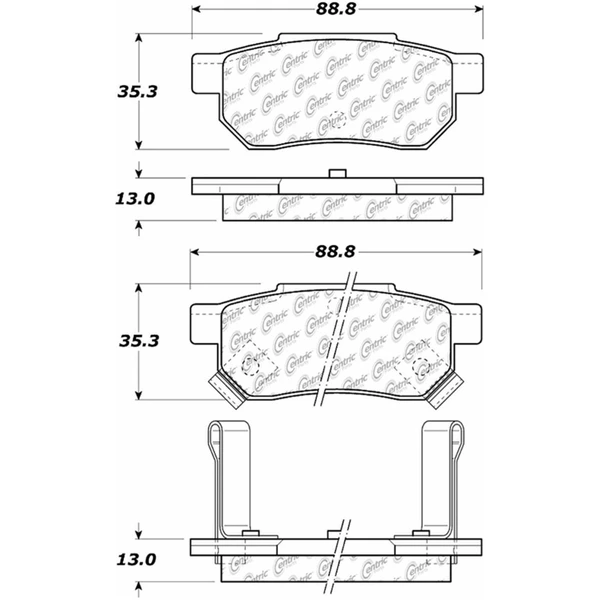 Disc Brake Pad Set - Rear Side - Centric 105.03741