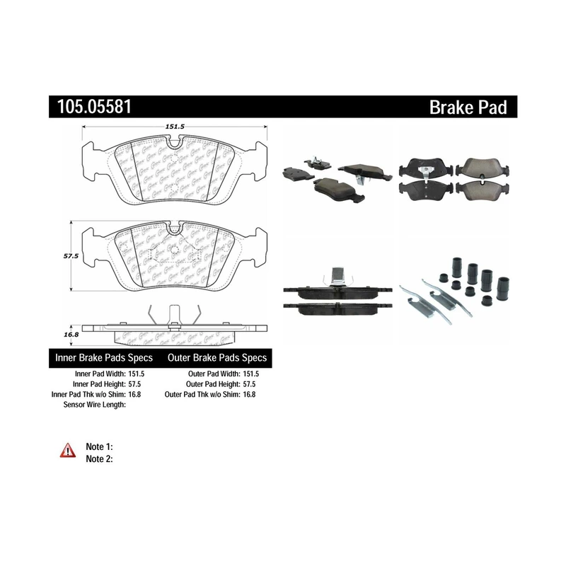 Disc Brake Pad Set - Front Side - Centric 105.05581