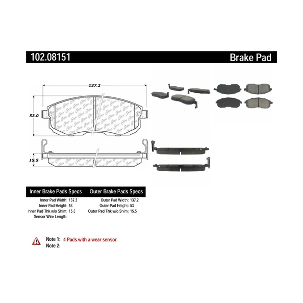 Disc Brake Pad Set - Front Side - Centric 102.08151