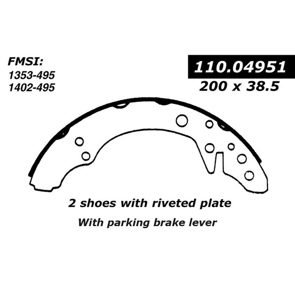 Drum Brake Shoe - Rear Side - Centric 111.04951