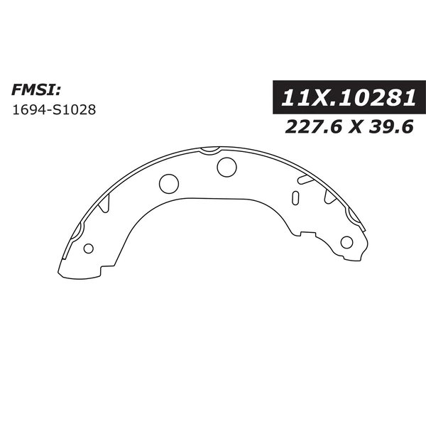 Drum Brake Shoe - Rear Side - Centric 111.10281