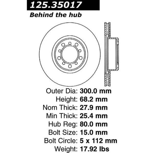 Centric 125.35017 Brake Rotor Front