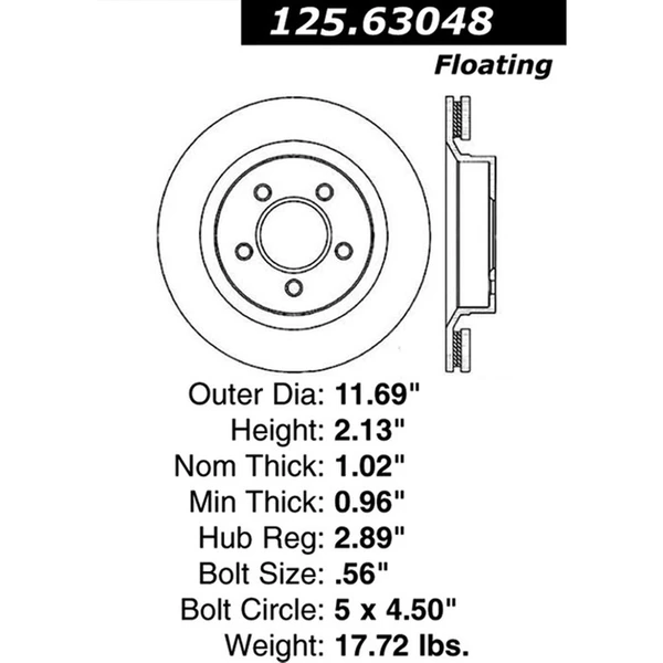 Centric 125.63048 Brake Rotor Front