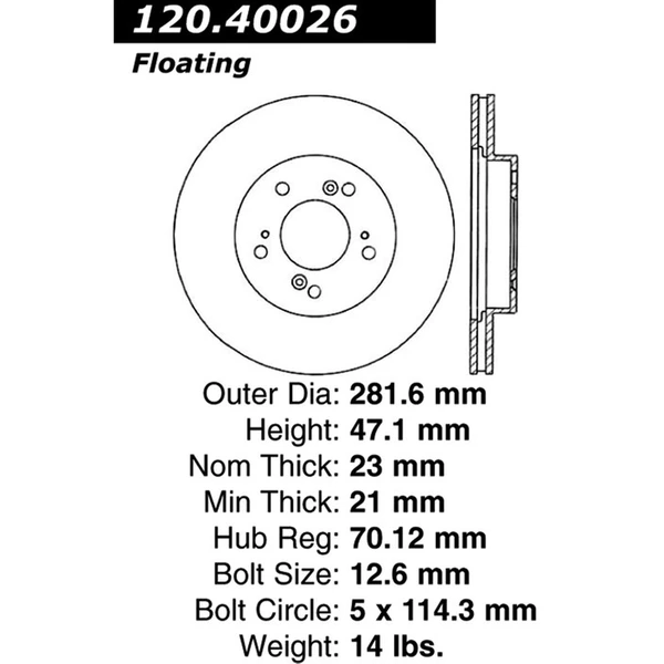 Centric 120.40026 Brake Rotor Front