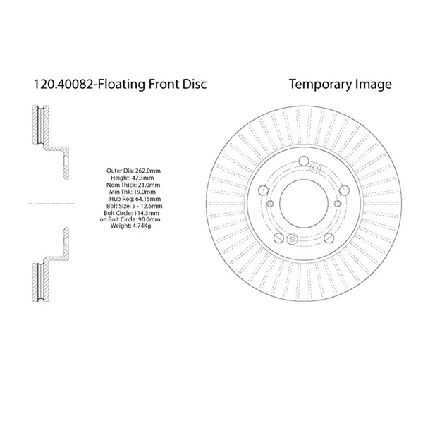 Centric 120.40082 Brake Rotor Front