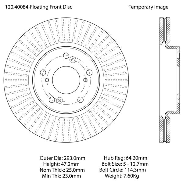 Centric 120.40084 Brake Rotor Front