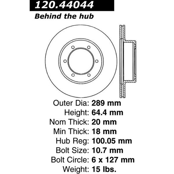 Centric 120.44044 Brake Rotor Front