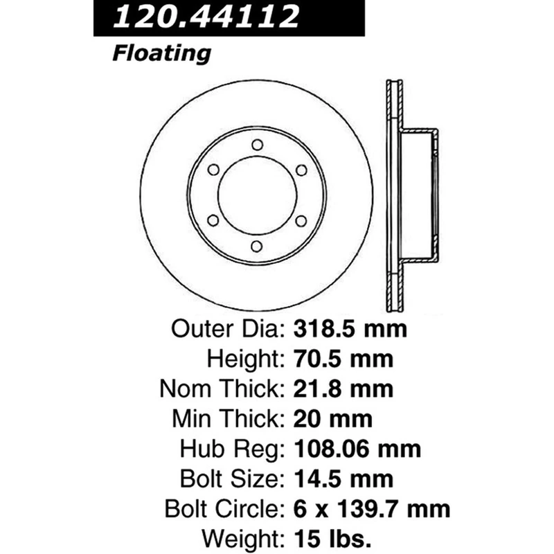 Centric 120.44112 Brake Rotor Front Side