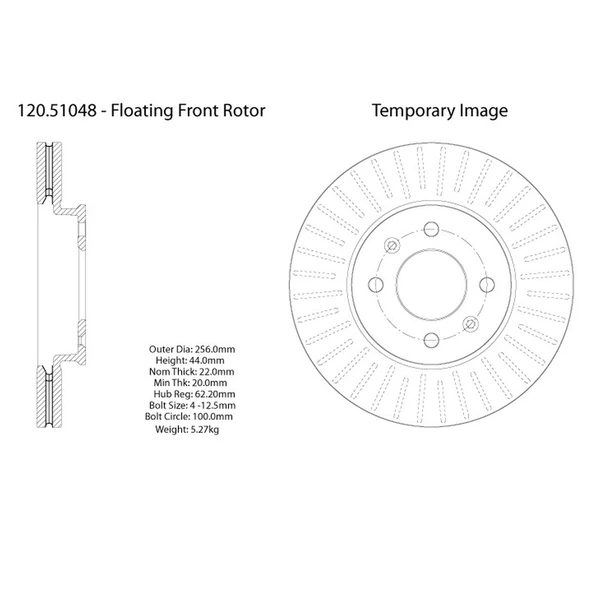 Centric 120.51048 Brake Rotor Front
