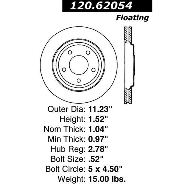 Centric 120.62054 Brake Rotor Front