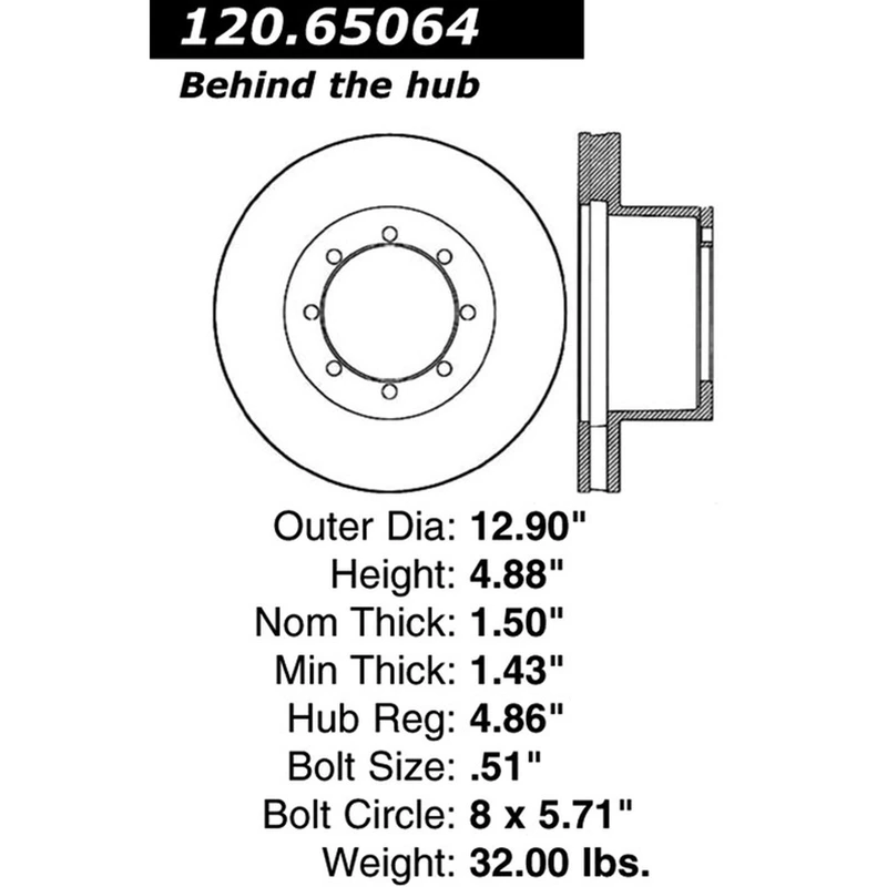 Centric 120.65064 Brake Rotor Rear Side