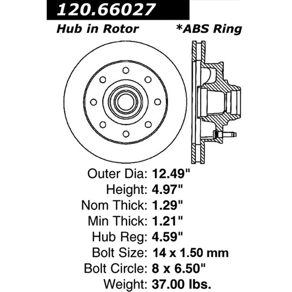 Centric 120.66027 Brake Rotor Front