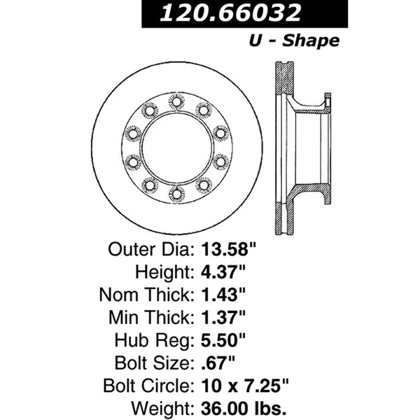 Centric 120.66032 Brake Rotor Rear