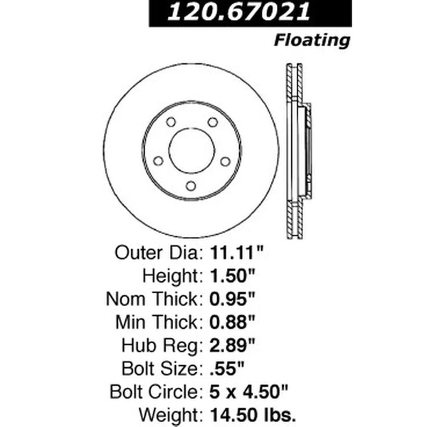 Centric 120.67021 Brake Rotor Front