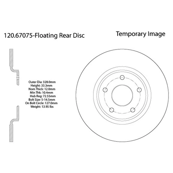 Centric 120.67075 Brake Rotor Rear