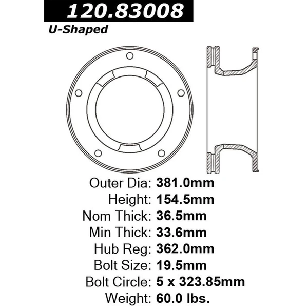 Centric 120.83008 Brake Rotor