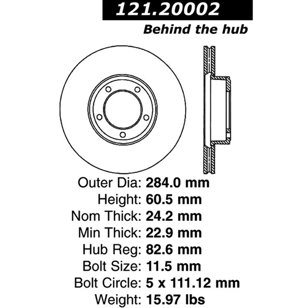 Centric 121.20002 Brake Rotor Front