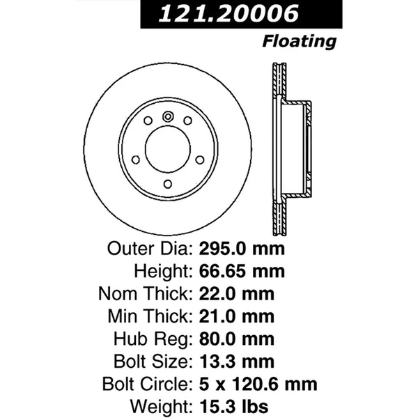 Centric 121.20006 Brake Rotor Front