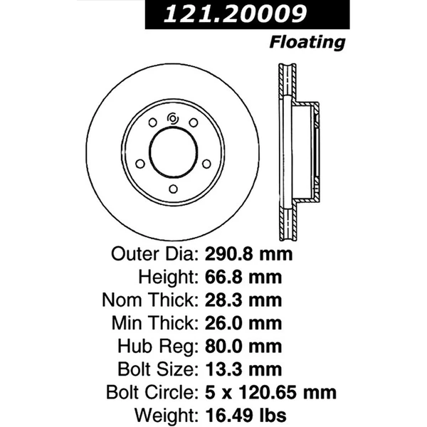Centric 121.20009 Brake Rotor Front