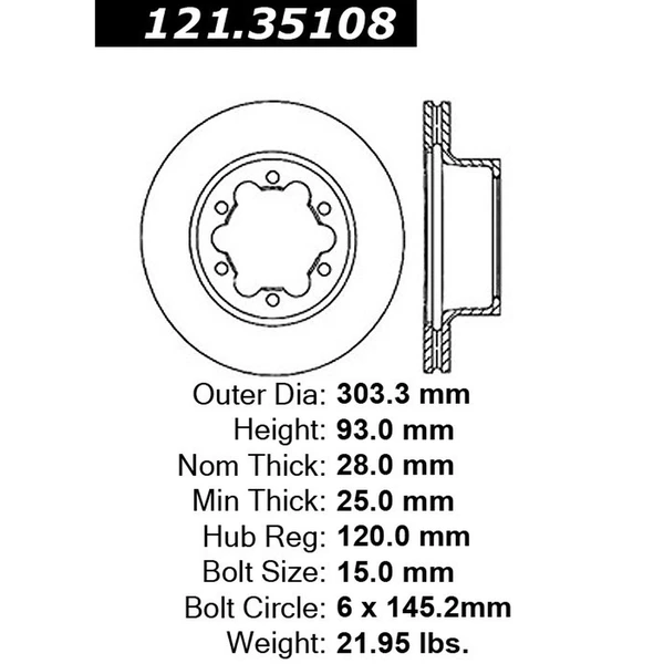 Centric 121.35108 Brake Rotor Rear Side