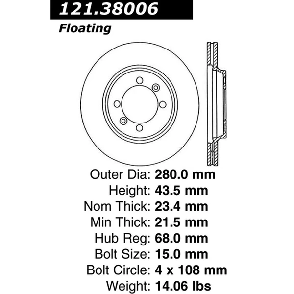 Centric 121.38006 Brake Rotor Front