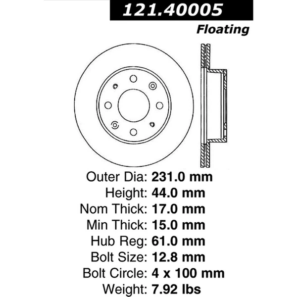 Centric 121.40005 Brake Rotor Front