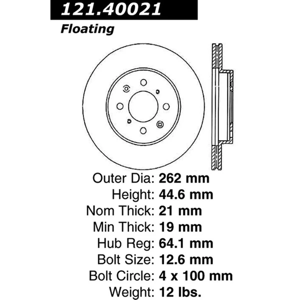 Centric 121.40021 Brake Rotor Front