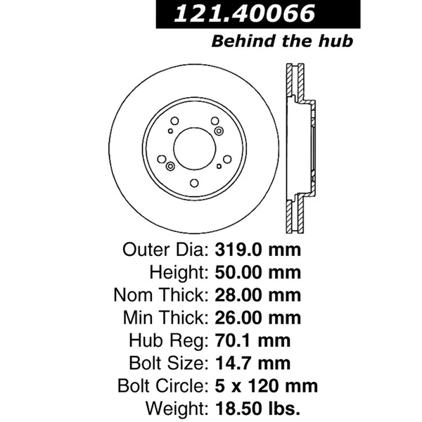 Centric 121.40066 Brake Rotor Front