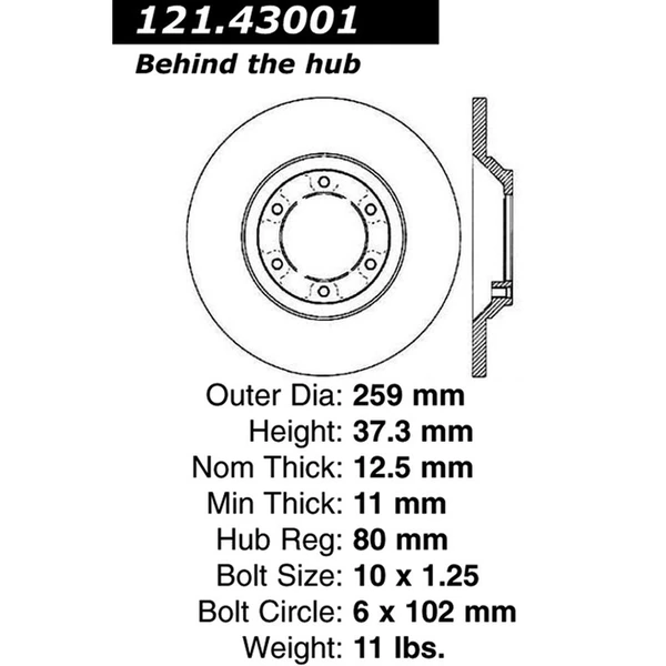 Centric 121.43001 Brake Rotor Front
