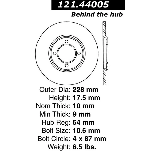 Centric 121.44005 Brake Rotor Front Side
