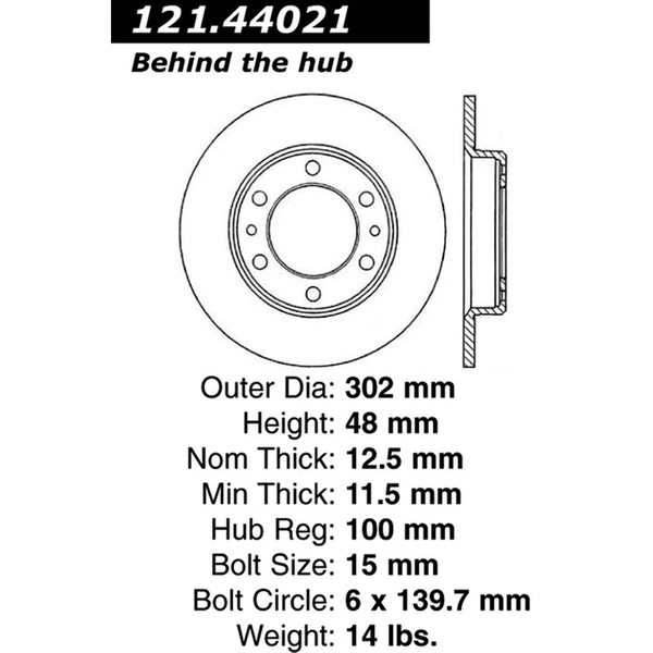 Centric 121.44021 Brake Rotor Front Side