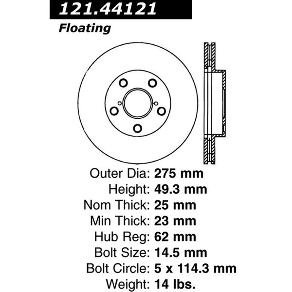 Centric 121.44121 Brake Rotor Front