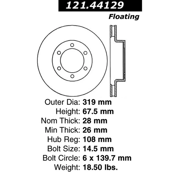 Centric 121.44129 Brake Rotor Front