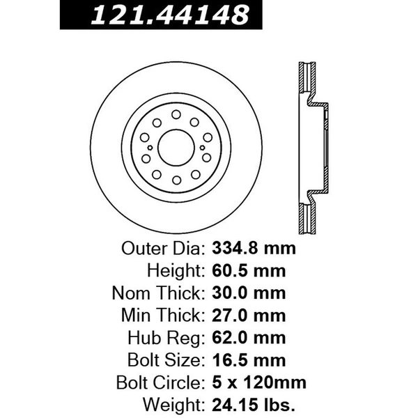Centric 121.44148 Brake Rotor Front