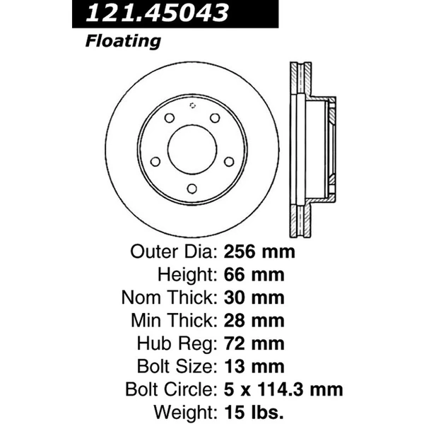 Centric 121.45043 Brake Rotor Front