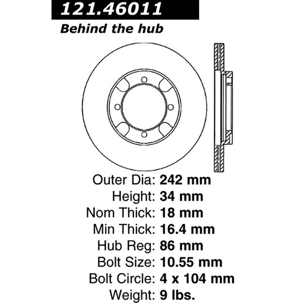 Centric 121.46011 Brake Rotor Front