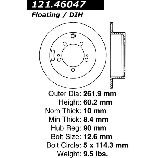 Centric 121.46047 Brake Rotor Rear