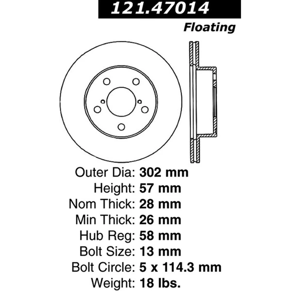 Centric 121.47014 Brake Rotor Front