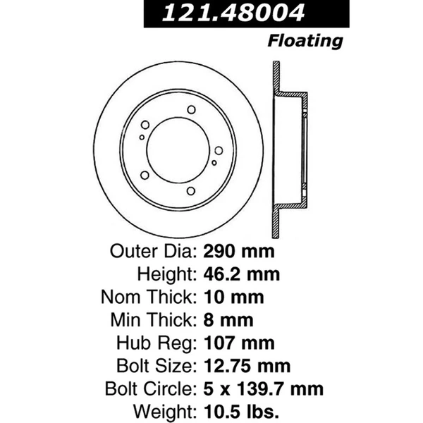 Centric 121.48004 Brake Rotor Front