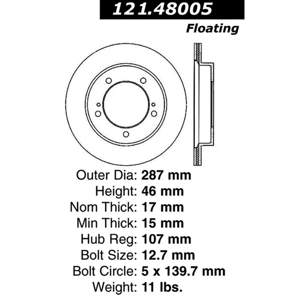 Centric 121.48005 Brake Rotor Front