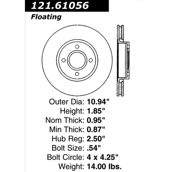 Centric 121.61056 Brake Rotor Front