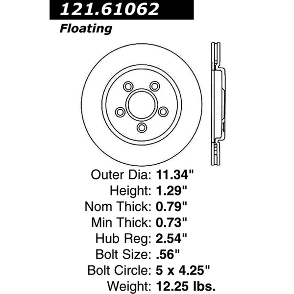 Centric 121.61062 Brake Rotor Rear