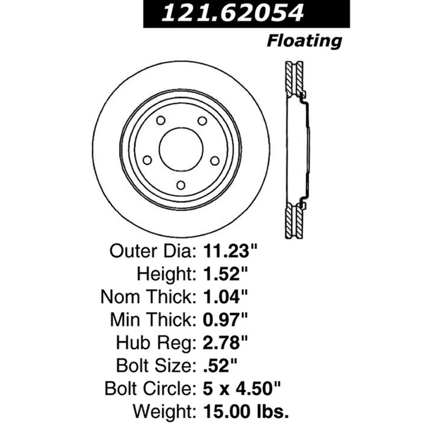 Centric 121.62054 Brake Rotor Front