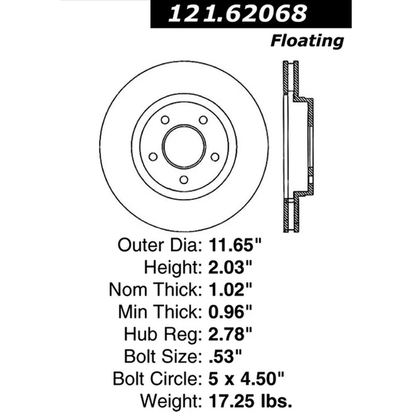 Centric 121.62068 Brake Rotor Front